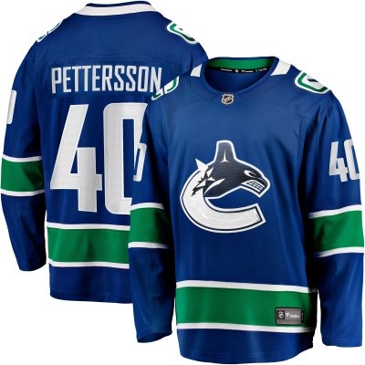 Джерси Vancouver Canucks Elias Pettersson Fanatics Blue Home Breakaway
