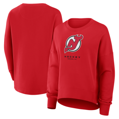 Женская свитшот New Jersey Devils Fanatics Red Oversized Breakaway