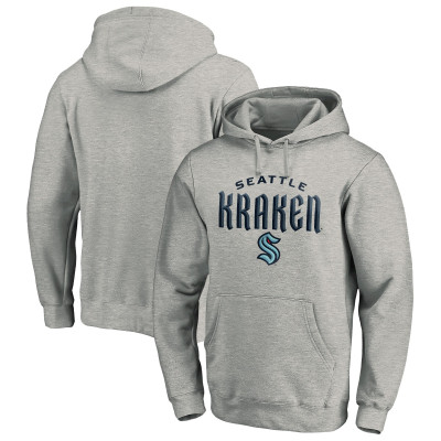 Seattle Kraken Gray Team Lockup Pullover Hoodie