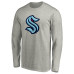 Seattle Kraken Gray Primary Logo Long Sleeve T-Shirt