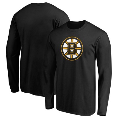 Футболка с длинным рукавом Boston Bruins Black Primary Logo