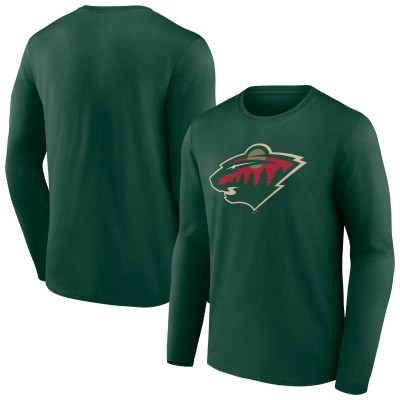 Футболка с длинным рукавом Minnesota Wild Green Primary Logo