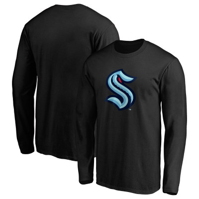 Seattle Kraken Black Primary Logo Long Sleeve T-Shirt
