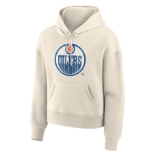 Женская толстовка Edmonton Oilers Fanatics Cream Distressed Logo Женская толстовка Edmonton Oilers Fanatics Cream Distressed Logo