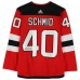 Игровая джерси Akira Schmid New Devils Autographed Fanatics Authentic Red adidas Authentic