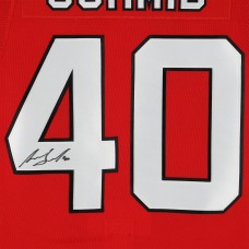 Игровая джерси Akira Schmid New Devils Autographed Fanatics Authentic Red adidas Authentic