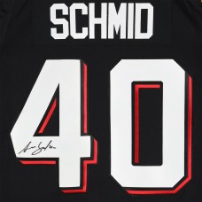 Игровая джерси Akira Schmid New Devils Autographed Fanatics Authentic Black Alternate adidas Authentic