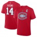 Montreal Canadiens Nick Suzuki Fanatics Red Authentic Stack Name & Number T-Shirt Montreal Canadiens Nick Suzuki Fanatics Red Authentic Stack Name & Number T-Shirt