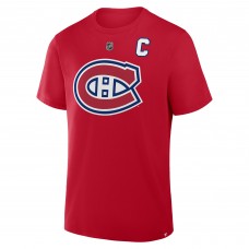 Montreal Canadiens Nick Suzuki Fanatics Red Authentic Stack Name & Number T-Shirt Montreal Canadiens Nick Suzuki Fanatics Red Authentic Stack Name & Number T-Shirt
