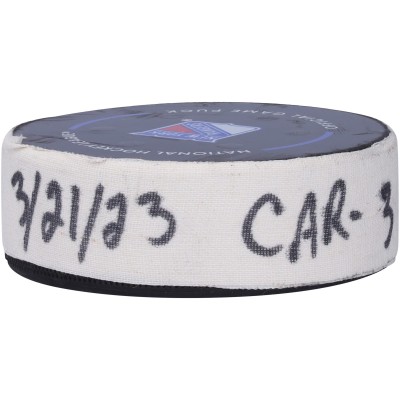 Шайба с автографом Teuvo Teravainen Carolina Hurricanes Fanatics Authentic Game-Used Goal from March 21, 2023 vs. New York Rangers