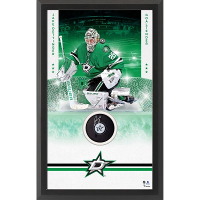 Шайба Jake Oettinger Dallas Stars Autographed Fanatics Authentic Framed Shadowbox