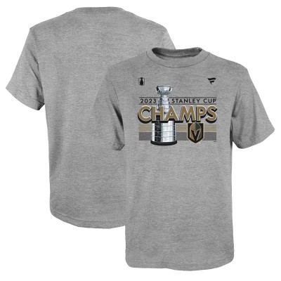 Футболка Vegas Golden Knights Fanatics Youth 2023 Stanley Cup Champions Locker Room - Heather Gray