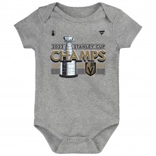 Newborn Vegas Golden Knights Fanatics Heather Gray 2023 Stanley Cup Champions Locker Room Bodysuit