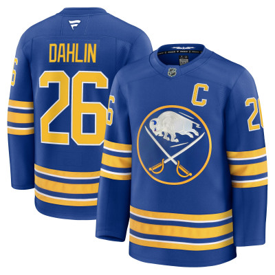 Джерси Buffalo Sabres Rasmus Dahlin Fanatics Royal Premium with Captain's Patch