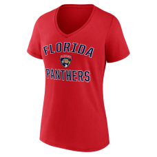 Женская футболка Florida Panthers Logo Athletic Red Arch Victory V-Neck