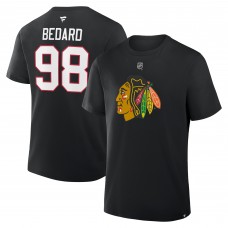 Футболка Chicago Blackhawks Connor Bedard Fanatics Black Authentic Stack Name & Number Футболка Chicago Blackhawks Connor Bedard Fanatics Black Authentic Stack Name & Number