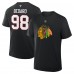 Футболка Chicago Blackhawks Connor Bedard Fanatics Black Authentic Stack Name & Number