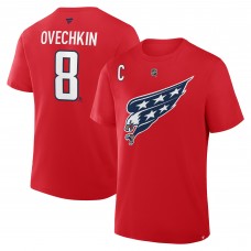 Футболка Washington Capitals Alexander Ovechkin Fanatics Red Authentic Stack Name & Number