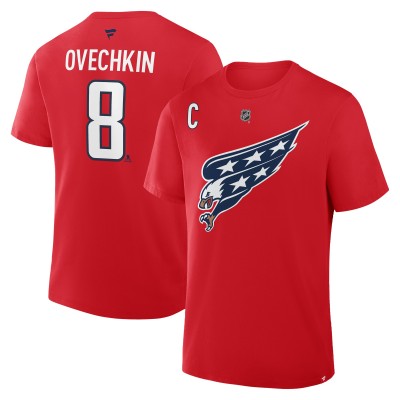 Футболка Washington Capitals Alexander Ovechkin Fanatics Red Authentic Stack Name & Number