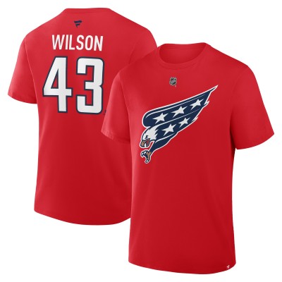 Футболка Washington Capitals Tom Wilson Fanatics Red Authentic Stack Name & Number