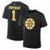 Футболка Boston Bruins Jeremy Swayman Fanatics Black Authentic Stack Name & Number