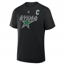 Dallas Stars Jamie Benn Fanatics Black Authentic Stack Name & Number T-Shirt