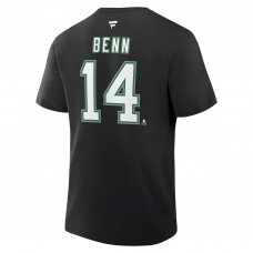 Dallas Stars Jamie Benn Fanatics Black Authentic Stack Name & Number T-Shirt