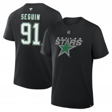 Dallas Stars Tyler Seguin Fanatics Black Authentic Stack Name & Number T-Shirt
