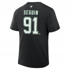Dallas Stars Tyler Seguin Fanatics Black Authentic Stack Name & Number T-Shirt