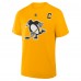 Pittsburgh Penguins Sidney Crosby Fanatics Gold Authentic Stack Name & Number T-Shirt