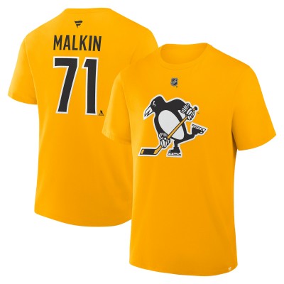 Pittsburgh Penguins Evgeni Malkin Fanatics Gold Authentic Stack Name & Number T-Shirt
