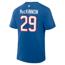 Colorado Avalanche Nathan MacKinnon Fanatics Blue Authentic Stack Name & Number T-Shirt