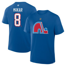 Colorado Avalanche Cale Makar Fanatics Blue Authentic Stack Name & Number T-Shirt