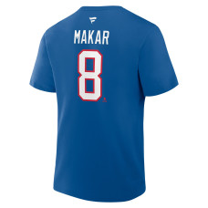 Colorado Avalanche Cale Makar Fanatics Blue Authentic Stack Name & Number T-Shirt