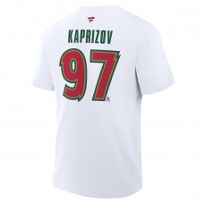 Футболка Minnesota Wild Kirill Kaprizov Fanatics White 25th Anniversary Alternate Authentic Stack Name & Number