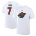 Футболка Minnesota Wild Brock Faber Fanatics White 25th Anniversary Alternate Authentic Stack Name & Number