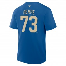 New York Rangers Matt Rempe Fanatics Blue Authentic Stack Name & Number T-Shirt New York Rangers Matt Rempe Fanatics Blue Authentic Stack Name & Number T-Shirt