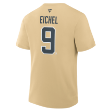 Футболка Vegas Golden Knights Jack Eichel Fanatics Gold Authentic Stack Name & Number