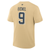 Футболка Vegas Golden Knights Jack Eichel Fanatics Gold Authentic Stack Name & Number
