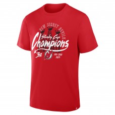 New Jersey Devils Fanatics Red 3x Stanley Cup Champions T-Shirt