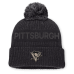 Шапка с помпоном Pittsburgh Penguins Fanatics Charcoal Road Phantom Cuffed