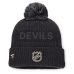 Джерси New Devils Fanatics Charcoal Road Phantom Cuffed Knit Hat with Pom