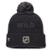 Шапка с помпоном Minnesota Wild Fanatics Charcoal Road Phantom Cuffed