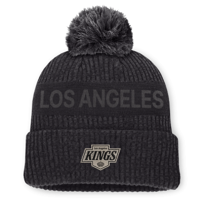 Шапка с помпоном Los Angeles Kings Fanatics Charcoal Road Phantom Cuffed