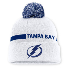 Шапка с помпоном Tampa Bay Lightning Fanatics White Authentic Pro Rink Cuffed Шапка с помпоном Tampa Bay Lightning Fanatics White Authentic Pro Rink Cuffed