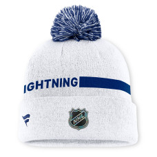 Шапка с помпоном Tampa Bay Lightning Fanatics White Authentic Pro Rink Cuffed Шапка с помпоном Tampa Bay Lightning Fanatics White Authentic Pro Rink Cuffed