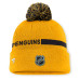 Шапка с помпоном Pittsburgh Penguins Fanatics Gold Authentic Pro Rink Cuffed