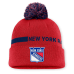 Шапка с помпоном New York Rangers Fanatics Red Authentic Pro Rink Cuffed