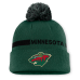 Шапка с помпоном Minnesota Wild Fanatics Green Authentic Pro Rink Cuffed