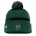 Шапка с помпоном Minnesota Wild Fanatics Green Authentic Pro Rink Cuffed